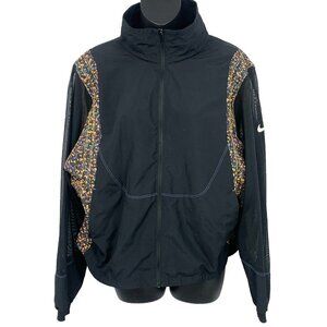 Nike Running Jacket Windbreaker Black Size Large Mesh Arms Women Zipper EUC